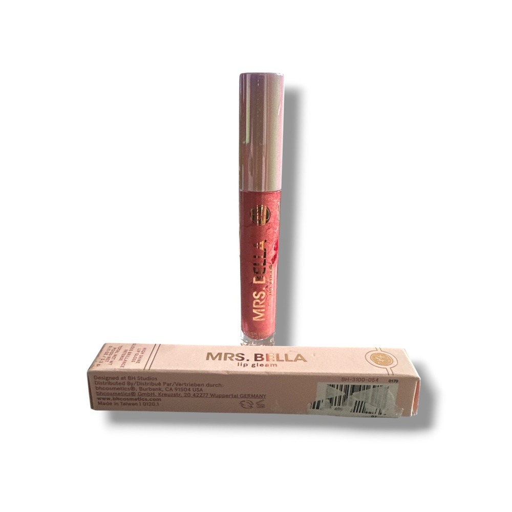 BH Cosmetics Mrs. Bella Lip Gleam High Shine Lip Gloss Golden Peach 0.11oz NEW